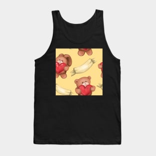 Teddy and Bunny yellow solid Tank Top